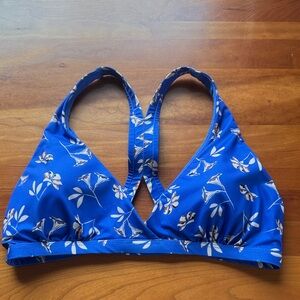 Patagonia Blue Floral Women’s Swim Top - medium